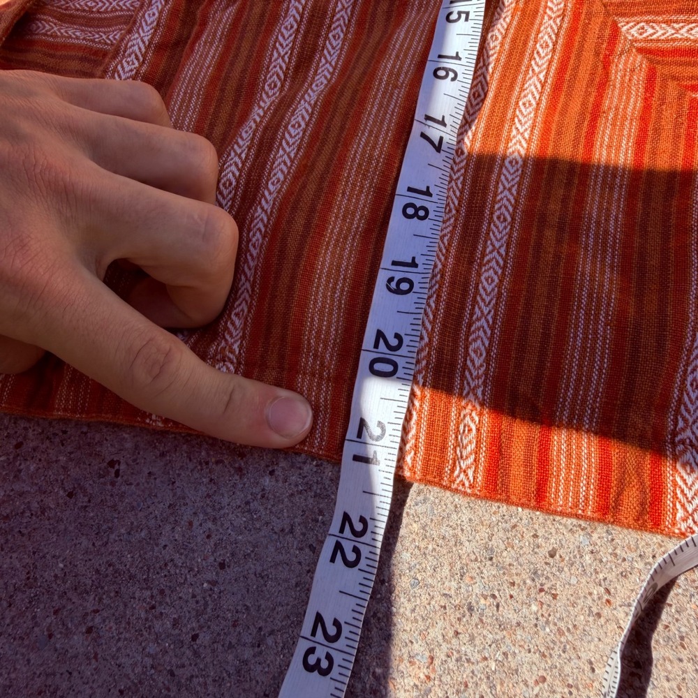 FLAX | Women Open Front Linen Blend Striped Jacket 1G Orange Boho Minimalist - Picture 6 of 8
